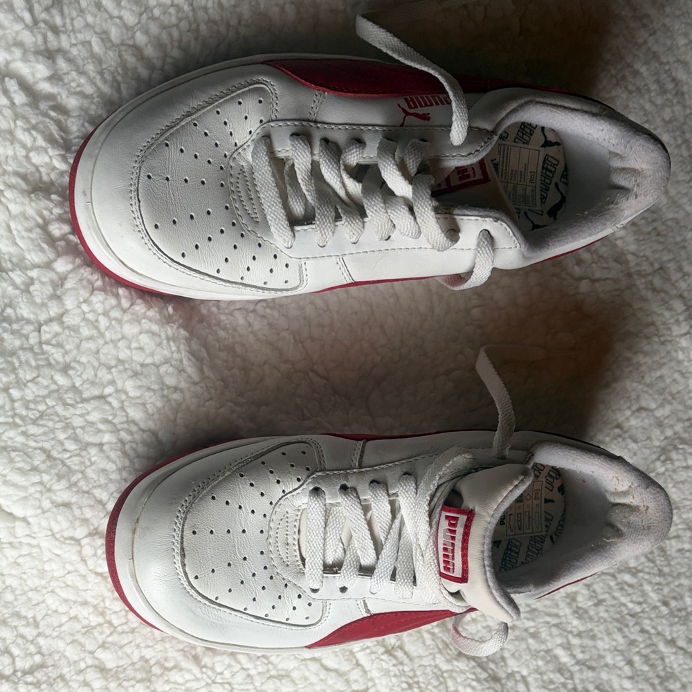 Puma Women’s White and Red Sneakers size 6 1/2